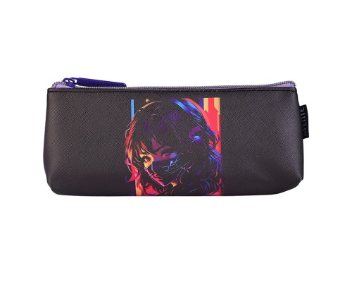 Пенал "Future Girl" 21x8x3,5 см, треугольный для 45 предметов, на молнии, искусственная кожа с антивандальной фактурой, с подкладом