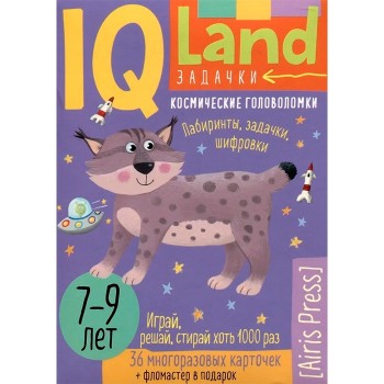 IQ Многоразовые карточки с маркером.7+ Космические головоломки