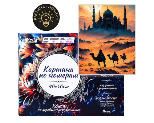 Картина по номерам 40х50 "Арабская ночь" USB LED подсветка (21 цвет)