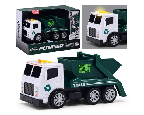 Машина "Мусоровоз" с ковшом, 1:32 (свет, звук) в коробке Машина "Мусоровоз" с ковшом, 1:32 (свет, звук) в коробке