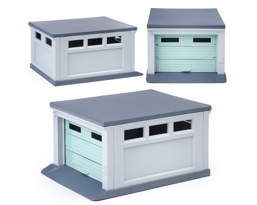 Гараж для машинок (серый, мятный) 187х136х95 мм.