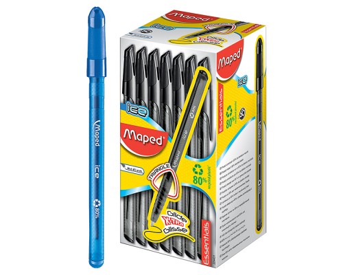 Ручка шариковая масляная "Green Ice", корпус прозр, трехгран, 0,6мм, черная