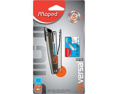 Степлер карманный метал., "Universal metal" на 12 л., скобы №10, с встр.антистеплером