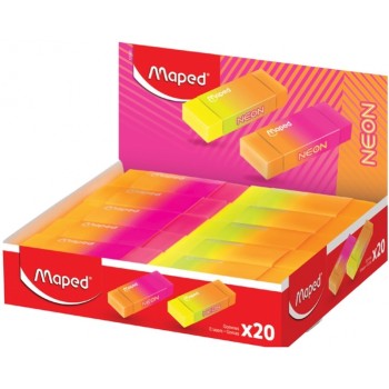 Ластик, яркие неоновые цвета, в дисплее