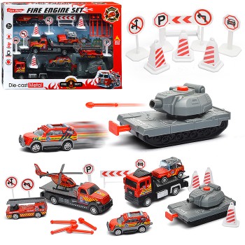Набор машин "Пожарные спецслужбы" металл, в коробке Набор машин "Пожарные спецслужбы" металл, в коробке