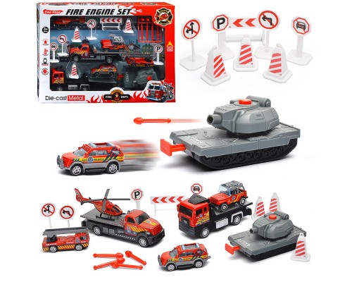 Набор машин "Пожарные спецслужбы" металл, в коробке Набор машин "Пожарные спецслужбы" металл, в коробке
