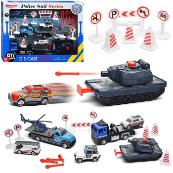 Набор машин "Полицейские службы" металл, в коробке Набор машин "Полицейские службы" металл, в коробке