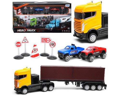 Набор машин "Контейнеровойз" с машинками и дорожными знаками, в коробке Набор машин "Контейнеровойз" с машинками и дорожными знаками, в коробке