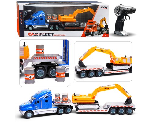 Машина "Грузовик тягач с экскаватором" р/у, 27 MHz, в коробке