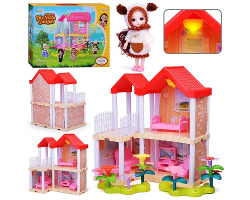 Дом для куклы "Котедж" с мебелью, в коробке