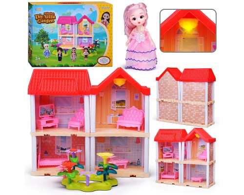 Дом для куклы "Вилла" с мебелью, в коробке