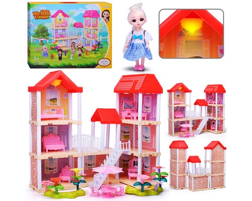 Дом для куклы "Дачный котедж" с мебелью, в коробке