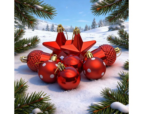 Набор новогодних украшений "Ёлочные сказки" (8шт х 22,5см)