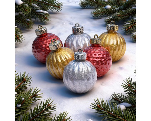 Набор новогодних украшений "Ёлочные фантазии" (6шт х 60см)