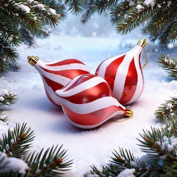 Набор новогодних украшений "Зимняя сказка" (3шт х 12см)