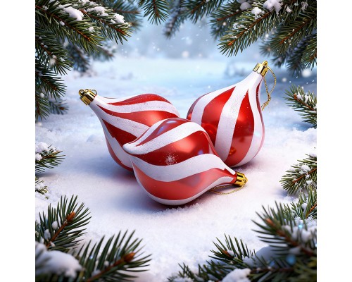 Набор новогодних украшений "Зимняя сказка" (3шт х 12см)