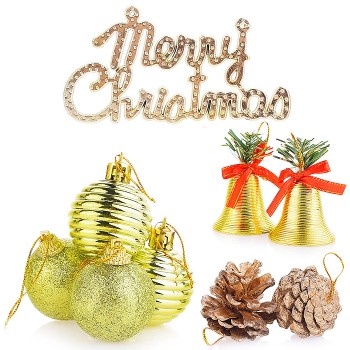 Набор новогодних украшений "Веселый Новый год" (12шт) в пакете