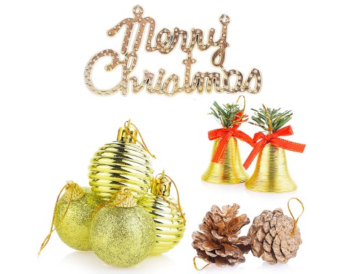 Набор новогодних украшений "Веселый Новый год" (12шт) в пакете