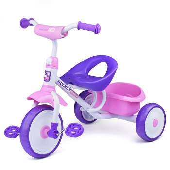 Велосипед трехколесный Rocket, колеса EVA 9"/7",  цвет белый