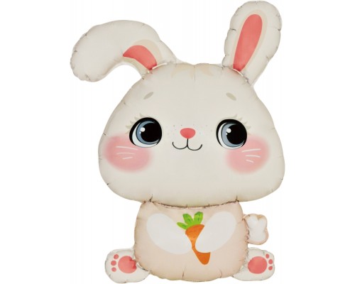 Шар (36''/91 см) Фигура, Зайка с морковкой, 1 шт. в уп.