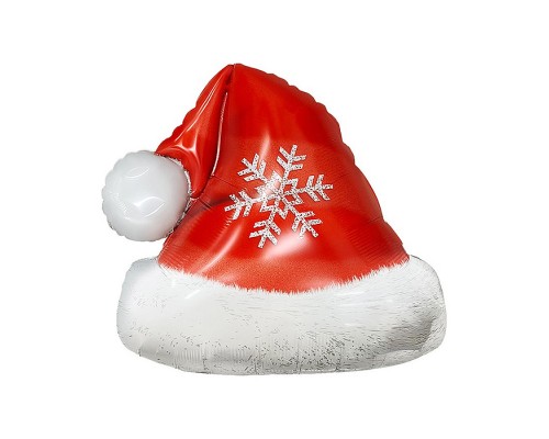 Шар (28''/71 см) Фигура, Новогодний колпачок, Красный, 1 шт. в уп.