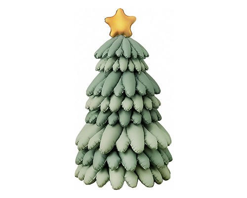 Шар 3D (51''/130 см) Фигура, Новогодняя елка, Зеленый, Сатин, 1 шт. в уп.