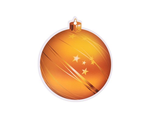 Вырубная фигурка "Новогодний шар на елку" (двухстороняя, ВД-лак)