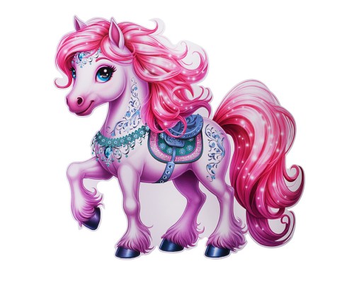 Плакат вырубной А4 "Лошадка" (двухсторонний, ВД-лак)