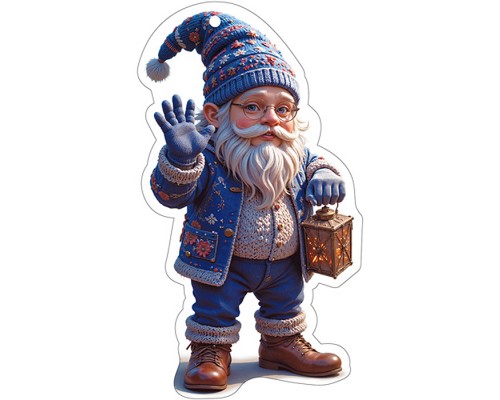 Вырубная фигурка "Гномик" (двухсторонняя, ВД-лак)