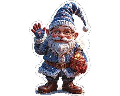 Вырубная фигурка "Гномик" (двухсторонняя, ВД-лак)