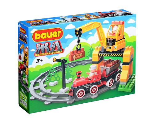 Конструктор 925 "Железная дорога" перевозка леса с Блокменом Конструктор 925 "Железная дорога" перевозка леса с Блокменом