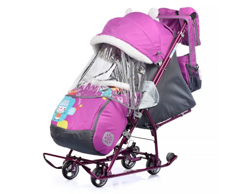 Коляска комбинированная "Наши детки 5-1" (со снеговиком орхидея)