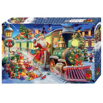 Пазлы 1000 "Поезд Деда Мороза"