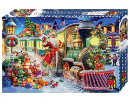 Пазлы 1000 "Поезд Деда Мороза"