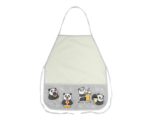 Фартук с 2 карманами "Панда-сладкоежка" 390х490 мм