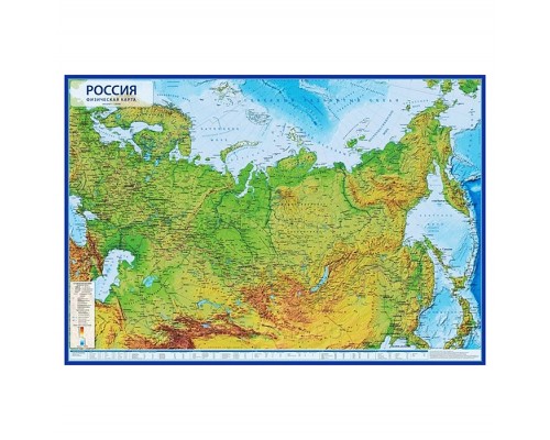 Карта настенная. Россия. Физическая 1:8,5М 101х70 (с ламинацией)
