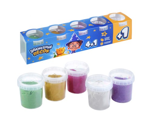 Кинетический песок "Волшебный песок", микс 5 цветов, 750 гр.