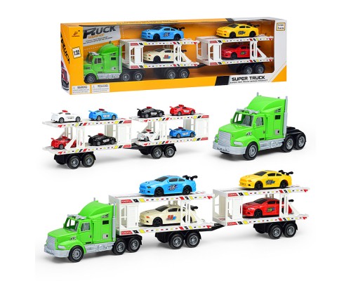 Автовоз "Автотехнодрайв" с гоночными авто, в коробке