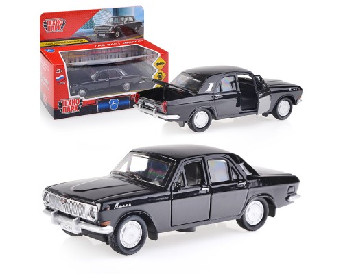 Машина металл ГАЗ-2401 Волга 12см, (открыв. двери, черный) инерц., в коробке
