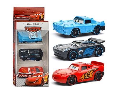 Машина металл "Тачки" набор 7,5 см, 3 шт, в ассорт, коробка