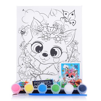 Холст для росписи  15х20 см "Лисенок"