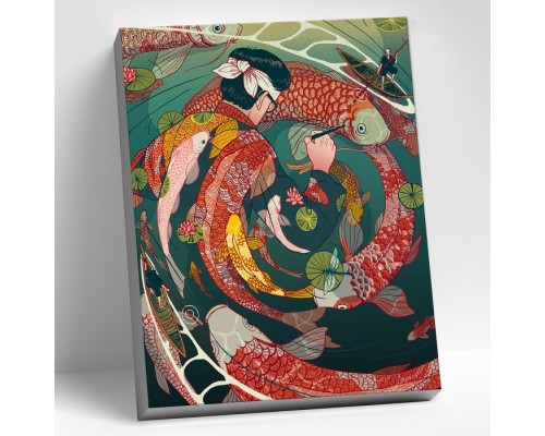 Картина по номерам 40х50 "Японская гравюра" (21 цвет)