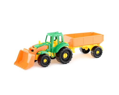 Трактор Бульдозер "Иван" с бортовым прицепом Фермерский