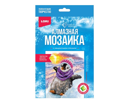 Алмазная мозаика 15*20 "Зимние забавы" новогодняя (неполное заполнение)