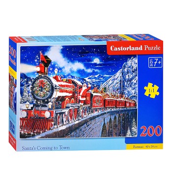 Пазлы 200 "Новогодний экспересс Санты" Premium