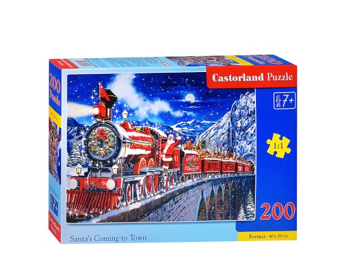 Пазлы 200 "Новогодний экспересс Санты" Premium