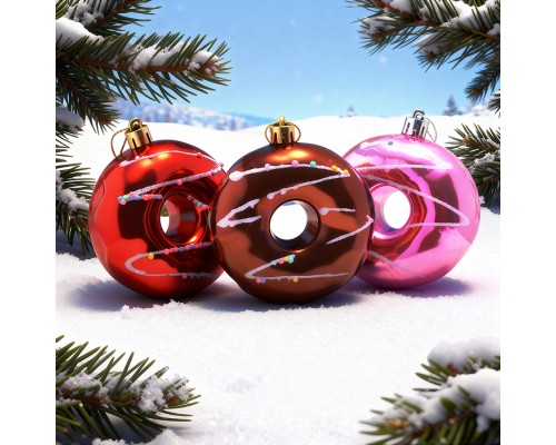 Набор новогодних украшений "Пончики"