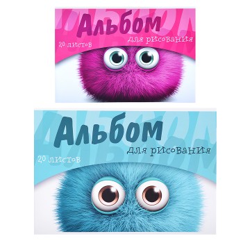 Альбом для рисования 20л. А4 скрепка BH, Глазастики, стандарт