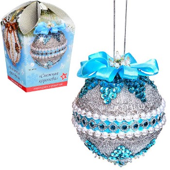 Новогодний шар из пайеток "Снежная королева"