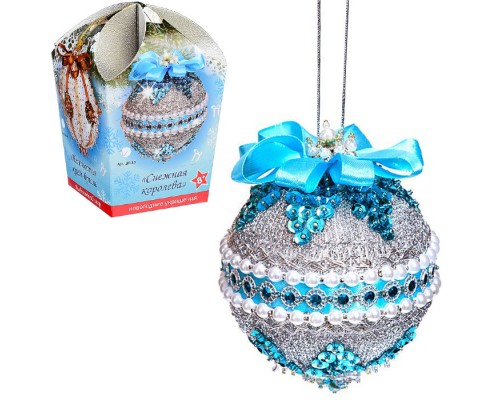 Новогодний шар из пайеток "Снежная королева"
